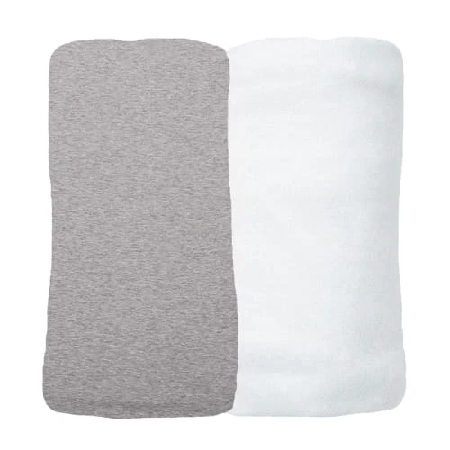 Eveil Et Nature Lot De 2 Draps Housses Jersey 60x120 Cm Coton Bio Gris/Blanc 1 Eveil Et Nature Lot De 2 Draps Housses Jersey 60x120 Cm Coton Bio Gris/Blanc