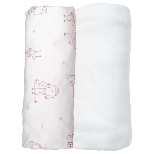 Blanc Avenue Bébé Lot De 2 Draps Housses Jersey 70x140 Cm Blanc/rose 2 Blanc Avenue Bébé Lot De 2 Draps Housses Jersey 70x140 Cm Blanc/rose – Image 2
