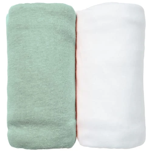 Eveil Et Nature Lot De 2 Draps Housses Jersey 70x140 Cm Coton Bio Blanc/ Aqua 1 Eveil Et Nature Lot De 2 Draps Housses Jersey 70x140 Cm Coton Bio Blanc/ Aqua