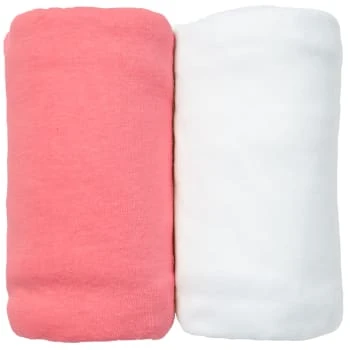 Eveil Et Nature Lot De 2 Draps Housses Jersey 70x140 Cm Coton Bio Blanc/Corail 5 Eveil Et Nature Lot De 2 Draps Housses Jersey 70x140 Cm Coton Bio Blanc/Corail – Image 5