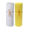 P'tit Basile Lot De 2 Draps Housses Jersey Bio Blanc Et Jaune Or 70x140