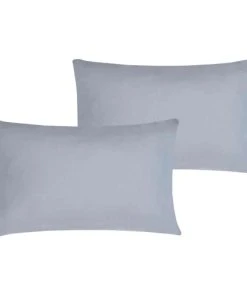 P'tit Basile Lot De 2 Taies D'oreiller Coton Bio Anthracite 40x60
