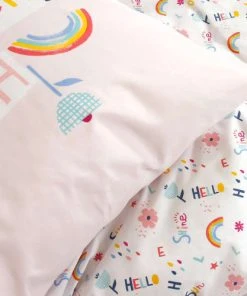 Home Maison Parure De Couette Enfant Marelle Coton Rose 140x200 -Bloom-boutique parure de couette enfant marelle coton rose 140x200 3