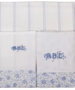 Laura Ashley Baby Parure De Lit 3 Pc-2 Draps 120x180 Cm Et 1 TO 35x50 Cm Alphabet Bleu