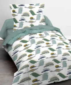 TODAY Parure De Lit Animal En Coton Bleu 140x200 Cm