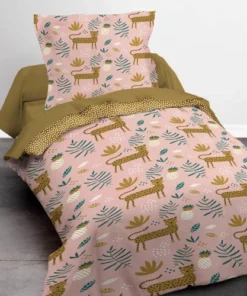 TODAY Parure De Lit Animal En Coton Rose 140x200 Cm