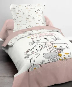 TODAY Parure De Lit Animal En Coton Rose 140x200 Cm -Bloom-boutique parure de lit animal en coton rose 140x200 cm 5