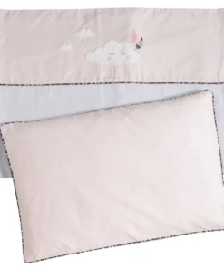 Sauthon Parure De Lit Bébé 190x140cm Et Taie En Coton Rose