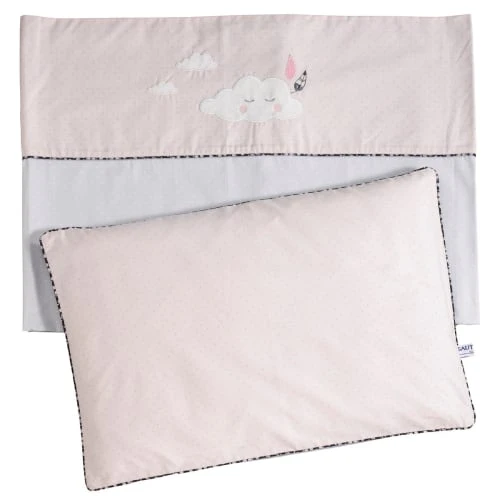 Sauthon Parure De Lit Bébé 190x140cm Et Taie En Coton Rose 1 Sauthon Parure De Lit Bébé 190x140cm Et Taie En Coton Rose