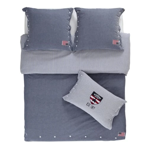 Maisons Du Monde Parure De Lit Chambray En Coton Bleu 220x240 2 Maisons Du Monde Parure De Lit Chambray En Coton Bleu 220x240 – Image 2
