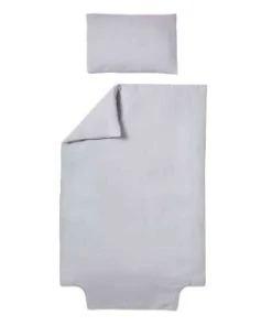 Baby Fox Parure De Lit Double Gaze De Coton Bio Bleu Gris 100x140cm -Bloom-boutique parure de lit double gaze de coton bio gris perle 100x140cm 2