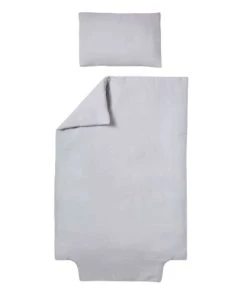 Baby Fox Parure De Lit Double Gaze De Coton Bio Gris Perle 100x140cm