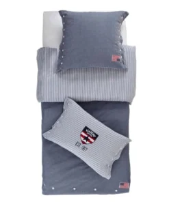 Maisons Du Monde Parure De Lit En Chambray De Coton Bleu 140x200