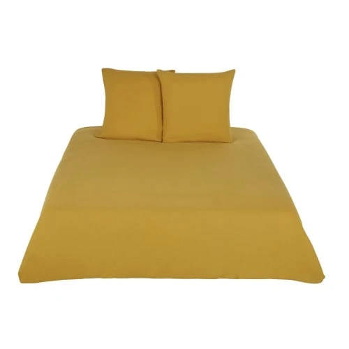 Maisons Du Monde Parure De Lit En Coton Bio Jaune Moutarde 220x240 1 Maisons Du Monde Parure De Lit En Coton Bio Jaune Moutarde 220x240