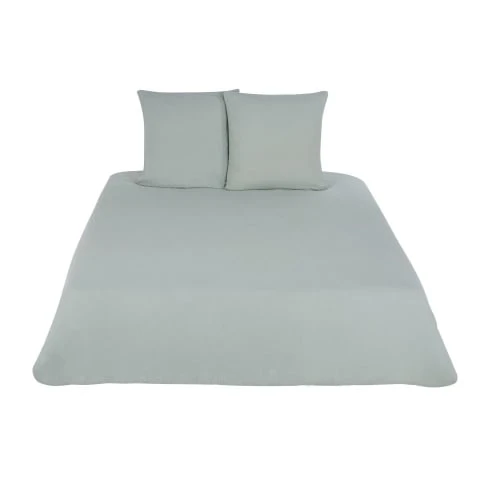 Maisons Du Monde Parure De Lit En Coton Bio Vert D'eau 220x240 1 Maisons Du Monde Parure De Lit En Coton Bio Vert D'eau 220x240