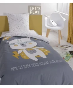 TODAY Parure De Lit En Coton Bleu 140x200 Cm