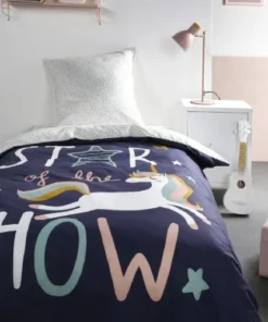 TODAY Parure De Lit En Coton Bleu 140x200 Cm