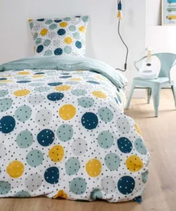 TODAY Parure De Lit En Coton Bleu 140x200 Cm