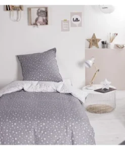 TODAY Parure De Lit En Coton Gris 140x190 Cm