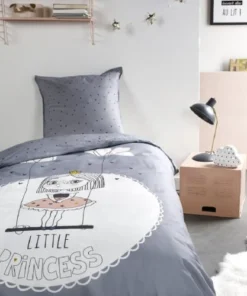 TODAY Parure De Lit En Coton Gris 140x200 Cm