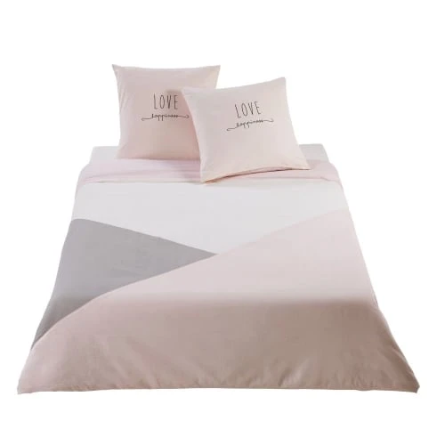 Maisons Du Monde Parure De Lit En Coton Gris Et Rose 140x200 1 Maisons Du Monde Parure De Lit En Coton Gris Et Rose 140x200