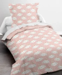 TODAY Parure De Lit En Coton Rose 140x200 Cm -Bloom-boutique parure de lit en coton rose 140x200 cm 2