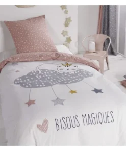 TODAY Parure De Lit En Coton Rose 140x200 Cm