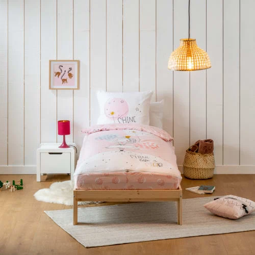 BLEU CALIN Parure De Lit Enfant Avec Couette Motif Princesse Shine 90x190cm 2 BLEU CALIN Parure De Lit Enfant Avec Couette Motif Princesse Shine 90x190cm – Image 2
