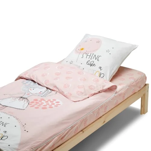 BLEU CALIN Parure De Lit Enfant Avec Couette Motif Princesse Shine 90x190cm 1 BLEU CALIN Parure De Lit Enfant Avec Couette Motif Princesse Shine 90x190cm
