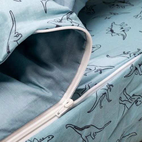 BLEU CALIN Parure De Lit Enfant Bleue Avec Couette Motif Dinosaure T-rex 90x190cm 3 BLEU CALIN Parure De Lit Enfant Bleue Avec Couette Motif Dinosaure T-rex 90x190cm – Image 3