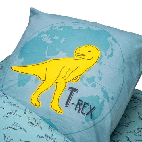 BLEU CALIN Parure De Lit Enfant Bleue Avec Couette Motif Dinosaure T-rex 90x190cm 4 BLEU CALIN Parure De Lit Enfant Bleue Avec Couette Motif Dinosaure T-rex 90x190cm – Image 4