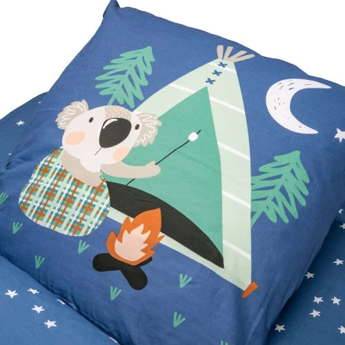 BLEU CALIN Parure De Lit Enfant Bleue Sans Couette Motif Koala 90x190cm 3 BLEU CALIN Parure De Lit Enfant Bleue Sans Couette Motif Koala 90x190cm – Image 3