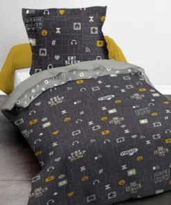 TODAY Parure De Lit Enfant En Coton Gris 140x200 Cm -Bloom-boutique parure de lit enfant en coton gris 140x200 cm 2