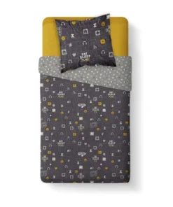 TODAY Parure De Lit Enfant En Coton Gris 140x200 Cm