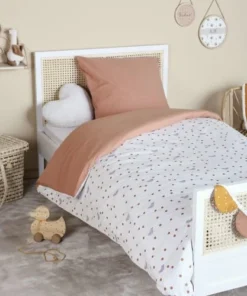 Maisons Du Monde Parure De Lit Enfant En Coton Imprimés écrus Et Terracotta, 140x200