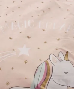 Maisons Du Monde Parure De Lit Enfant En Coton Rose Motifs étoiles Dorées 140x200 -Bloom-boutique parure de lit enfant en coton rose motifs etoiles dorees 140x200 1000 2 31 206671 3