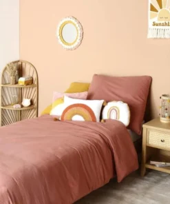 Maisons Du Monde Parure De Lit Enfant En Coton Terracotta, 140x200