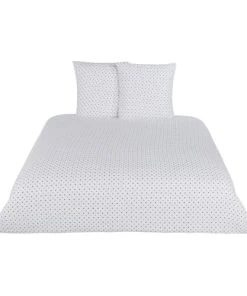 Maisons Du Monde Parure De Lit Enfant En Gaze De Coton Blanc Motifs Pois Et étoiles Noirs 220x240
