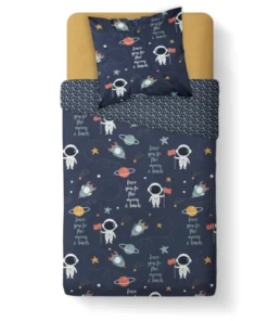TODAY Parure De Lit Enfant Imprimé En Coton Bleu 140x200cm -Bloom-boutique parure de lit enfant imprime en coton bleu 140x200cm 3