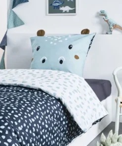 TODAY Parure De Lit Enfant Imprimé En Coton Bleu 140x200cm