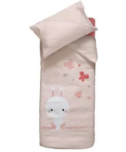 Home Maison Parure De Lit Enfant Lapinou En Coton Rose 100x140