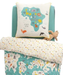 Becquet Parure De Lit Enfant Réversible 200x200 Vert En Coton -Bloom-boutique parure de lit enfant reversible 200x200 vert en coton 4