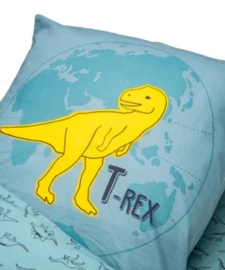 BLEU CALIN Parure De Lit Enfant Sans Couette Motif Dinosaure T-rex 90x190cm -Bloom-boutique parure de lit enfant sans couette motif dinosaure t rex 90x190cm 3