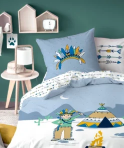 MATT & ROSE Parure De Lit Imprimée En Coton 140x200 Cm