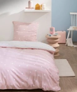 MATT & ROSE Parure De Lit Imprimée En Coton Rose 140x200 Cm