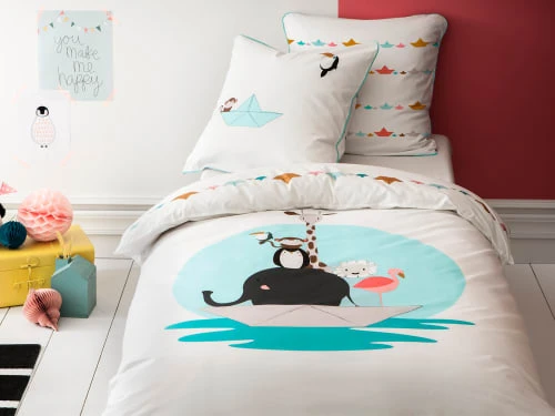 Blanc Cerise Parure De Lit Imprimée En Percale De Coton 140x200 Cm Blanc Et Bleu 1 Blanc Cerise Parure De Lit Imprimée En Percale De Coton 140x200 Cm Blanc Et Bleu