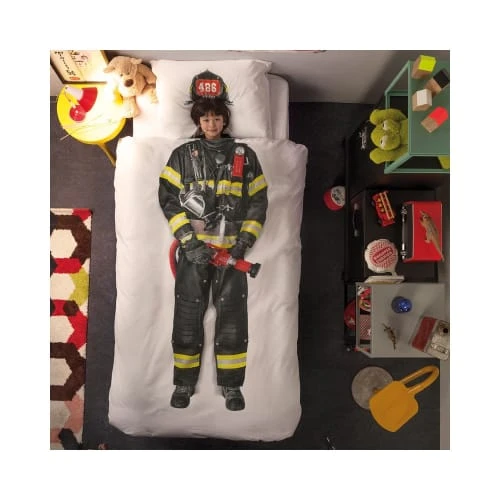 Snurk Parure De Lit Pompier - 1 Personne 140x200 Cm Coton Blanc 2 Snurk Parure De Lit Pompier - 1 Personne 140x200 Cm Coton Blanc – Image 2
