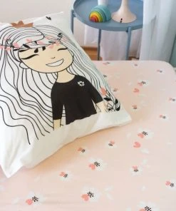 Housse De Rêve Parure De Lit Réversible 1 Place Coton à Motifs 140x200 Cm -Bloom-boutique parure de lit reversible 1 place coton a motifs 140x200 cm 2