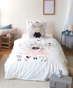 Housse De Rêve Parure De Lit Réversible 1 Place Coton à Motifs 140x200 Cm