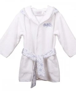 Laura Ashley Baby Peignoir Capuche 2 Ans Alphabet Bleu Ciel